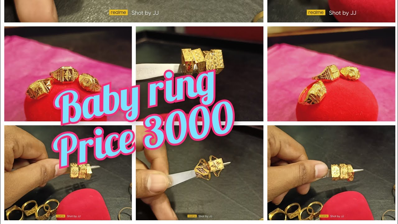 22K Two-Tone Gold Baby Boy Ring | Raj Jewels