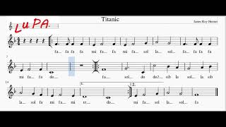 Titanic - My Heart Will Go On -  Flauto dolce - Note - Spartito - Karaoke - Instrumental - Canto