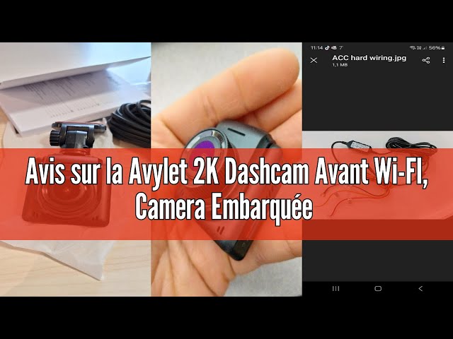 Avylet Caméra embarquée 4K 1080P pour Voiture Avant, arrière, Wi-FI/ Application, Double caméra avec Surveillance du stationnement, Prend en Charge Le Module GPS Externe, Super Vision Nocturne, WDR