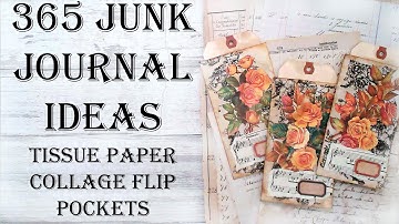 GEWELDIGE DIY Tissue Paper Collage Enveloppen Uitklapbare Zakken Junk Journal Ephemera Tutorial V...