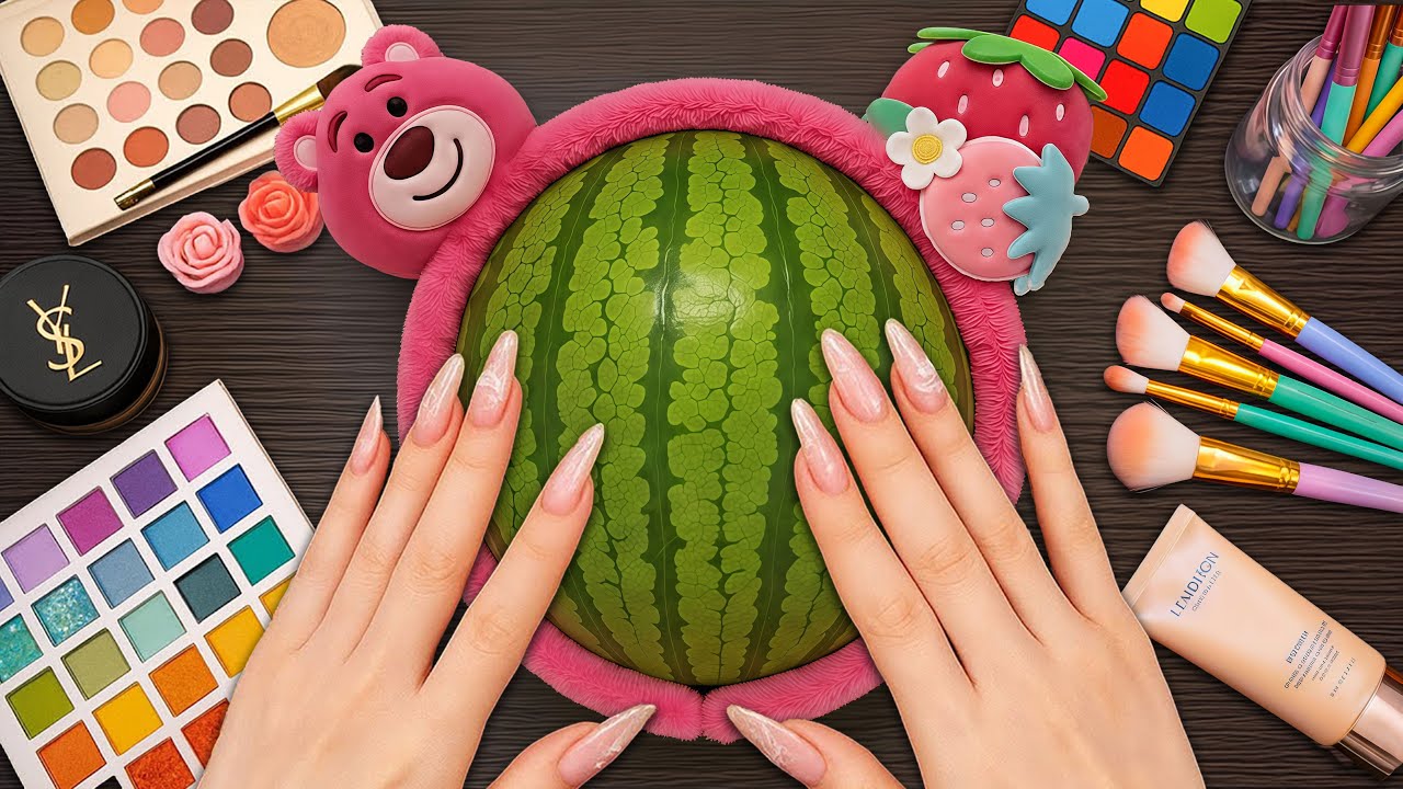 ASMR Makeup on Watermelon (No Talking)