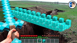 Minecraft in Real Life POV - DIAMOND BRIDGE SURVIVAL in Realistic Minecraft 創世神第一人稱真人版