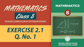 8th class math | Exercise 2.1 Question No. 1 | Punjab textbook board