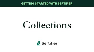Sertifier Walktrough | Collections