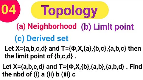Neighborhood, limit point, Derived set Definition with example l Topology l MSc mathematics