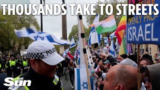 Israel & pro-Palestinian supports face off in London protest