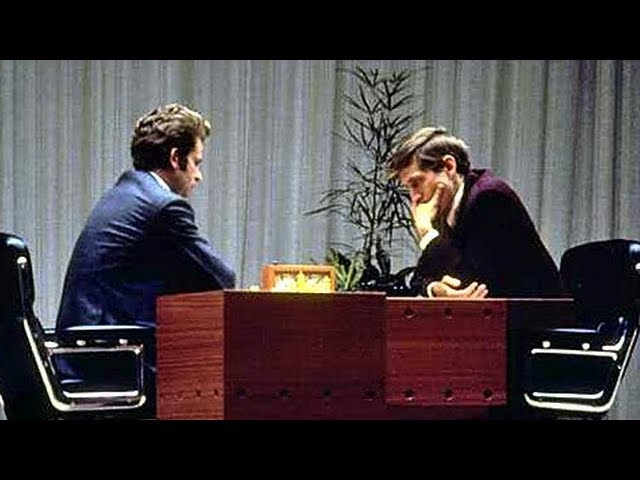 Boris Spassky, left and Bobby Fischer analyze their match in Sveti Svefan  on Sunday, Sept. 20, 1992. Fischer, attacking aggressively with the white  pieces, defeated Spassky on Sunday to take a 5-2