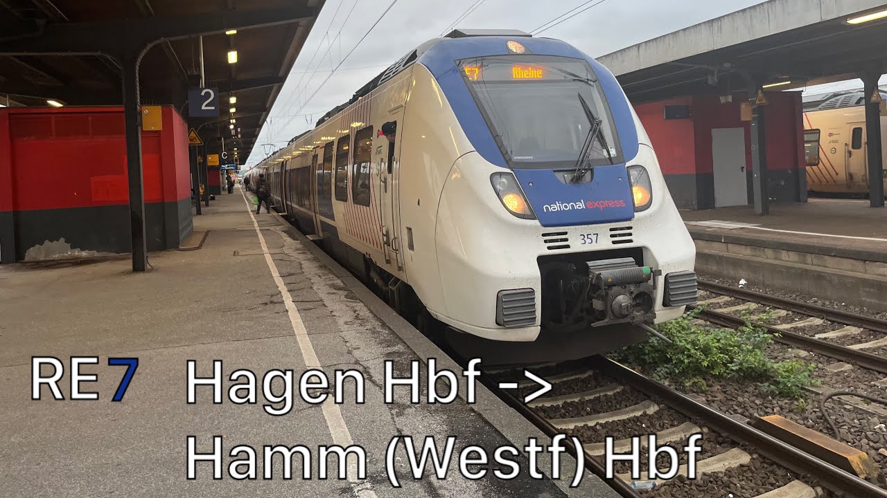 Die Mitfahrt mit dem RE7 von Hagen Hbf bis Hamm (Westf) Hbf