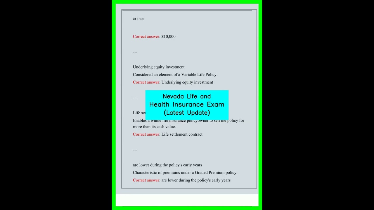 Nevada Life and Health Insurance Exam Latest Update video