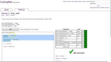 Codingbat - first_half (Python)