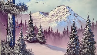 Mountain Landscape Tutorial with Evergreens #OilPainting #FreeTutorial #PaintWithJosh #BobRoss