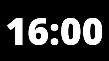 16 Minute Countdown Timer With Alarm (Black Background, No Music, No Sound)
