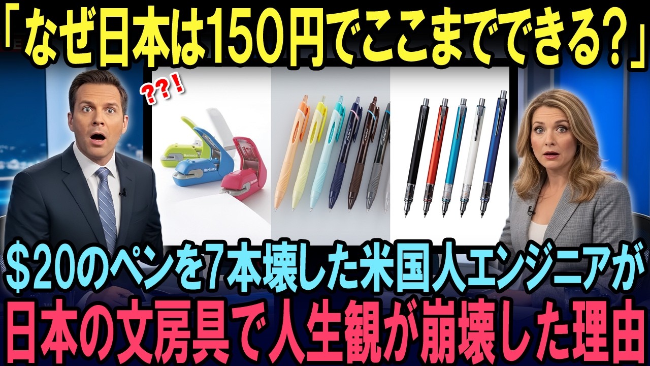 【海外の反応】「日本の文房具だけ性能が異常すぎる」ペン7本壊して絶望したエンジニアが人生観崩壊   世界3000万人が爆買いする日本製品の狂気に海外騒然！