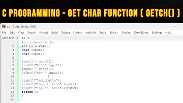 5.c C Programming - Get Char Function ( getch() )