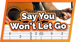 Say You Won't Let Go - fingerpicking guitar tutorial for beginners Resimi