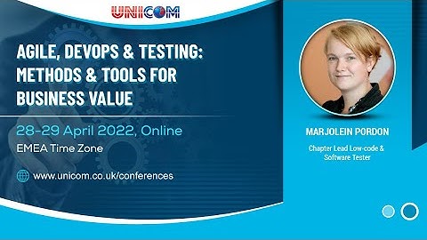 Marjolein Pordon speaking at Agile, DevOps & Testing: Methods & Tools For Business Value, 28-29 Apr