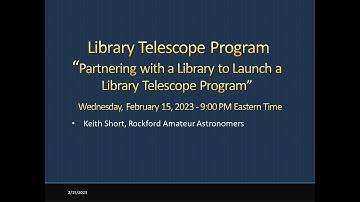 Webinar: Partnering with a Library to Launch a Library Telescope Program