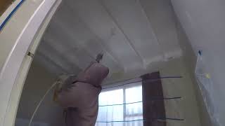 Painting ceiling beams