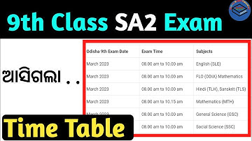 9th Class SA2 Exam Time Table 2022-23/9th SA2 Exam/9th Class SA2 Exam Questions Paper/Time Table