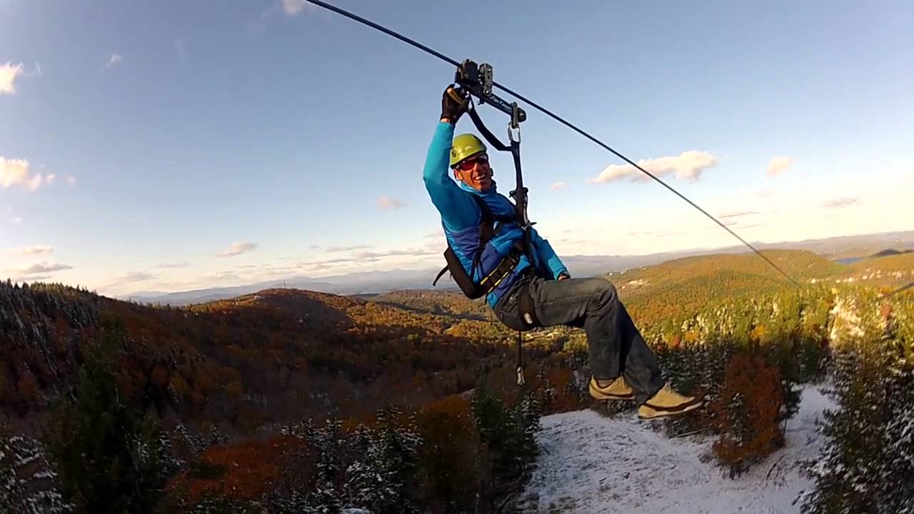Span 2 of the Gunstock Mountain ZipTour YouTube