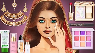 ASMR 🎧  makeup animation Transformation💄✨  | Indian bride's makeup and skin care with luxury Brands screenshot 5