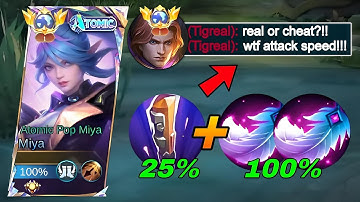 GLOBAL MIYA WTF ATTACK SPEED BUILD!! 200% SPEED HACK!?😱😱(must try) Top 1 Global Miya Gameplay 2025!!