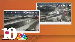 Checking in on the roads after snow Monday night