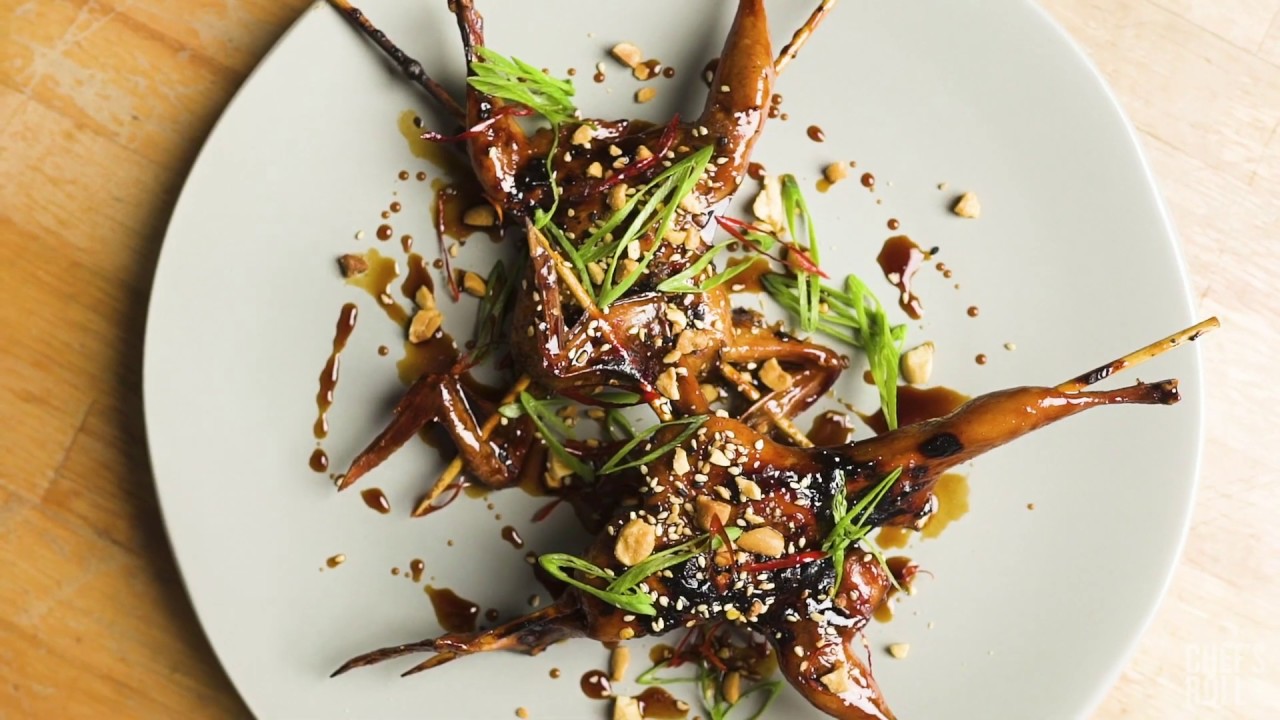 Wood roasted Texas quail, Mongolian sauce, scallion & peanuts 💥⁠