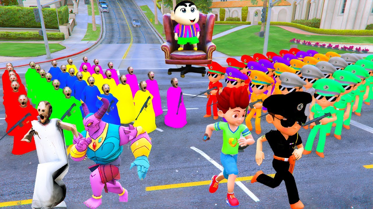 😎👿 1000 Granny Gift Bomb Car To Color Little Singham 🤣 in Gta 5 Gta5 Gameplay