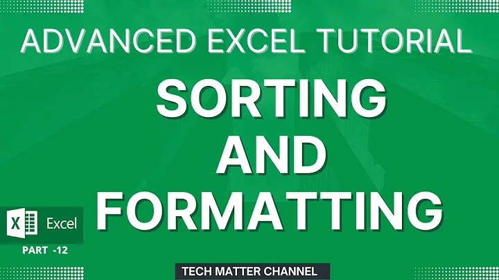 SORTING and FORMATTING || Sorting in Excel || #exceltutorial