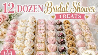 tutorial on how I made 12 dozen bridal shower treats in one day 👩‍🍳 • • #treatmaker #minidesserts