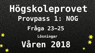 Högskoleprovet 2018 Våren Lösningar Pass 1 NOG del 1 Kvantitativa Matte