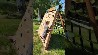 CUTE 3 YEAR OLD GIRL PLAYING CLIMBING WALL #shorts #outdooractivitiesforkids #toddler