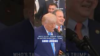 Trump Jokes About Not That Tall Son Barrons Height At Celebration For Ncaa Champs