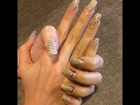 Qəzet dizaynı manikur / Newspaper design nails