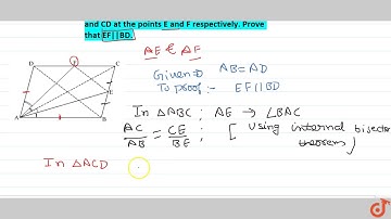 ABCD  is a quadrilateral in which   AB=AD  . The bisector of    BAC  AND   CAD  intersect t
