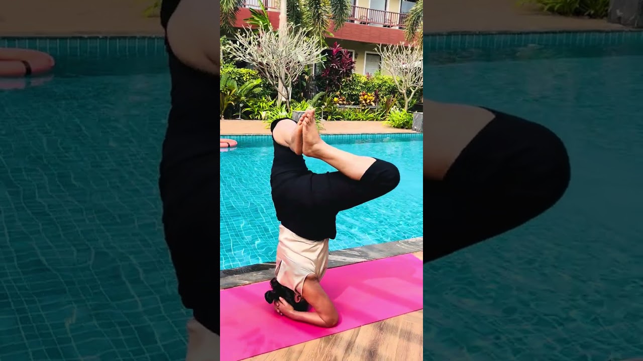 Headstand variations tutorial by the pool ! Fearless 