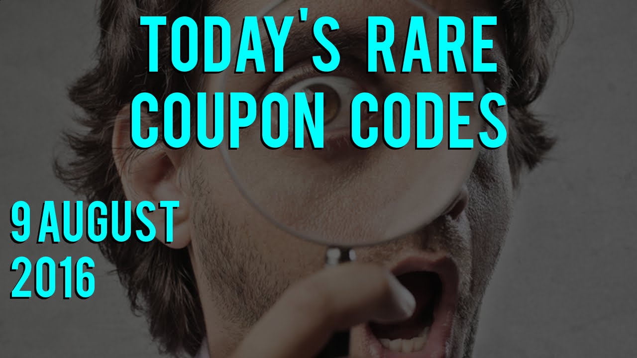 INSANE DISCOUNT CODES Tuesday 9th August, 2016 YouTube