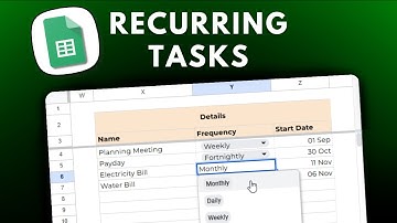 Recurring Tasks in Google Sheets Calendar