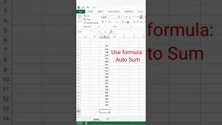 Use of Auto Sum formula #shorts #tricks #excel #excelformulas #excelshortcuts #excelskill