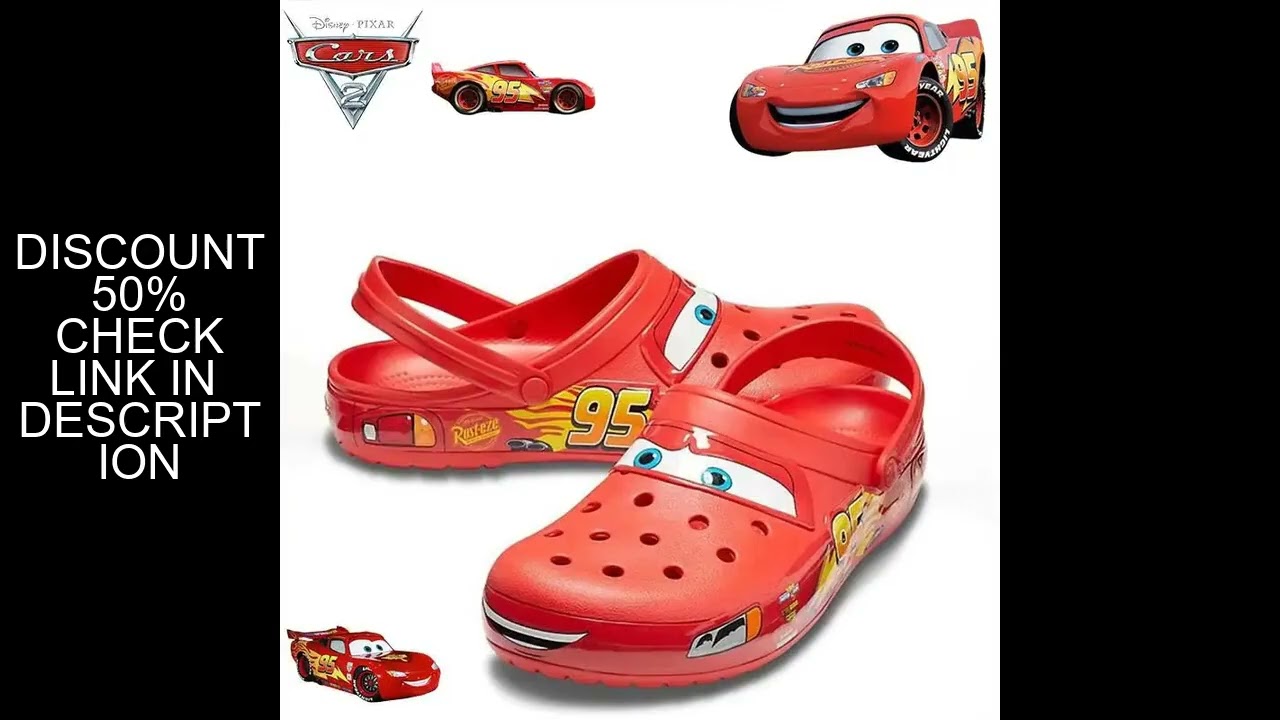 Disney Lightning Mcqueen Pixar Outdoor Beach Slippers Cute Cartoon Anime Pool Anti Slip No95 Car Sli