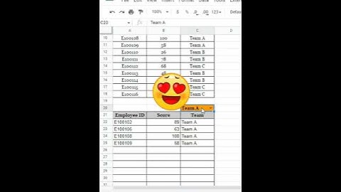 Excel Trick Filter Formula in Google Sheets. Filter data According to team #excel #ytshorts #shorts