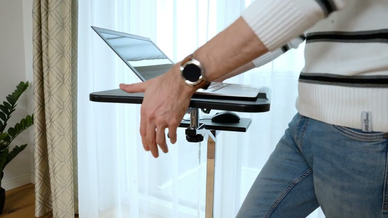 Tatkraft Joy Portable Laptop Desk, with Mouse Pad, Rolling Computer