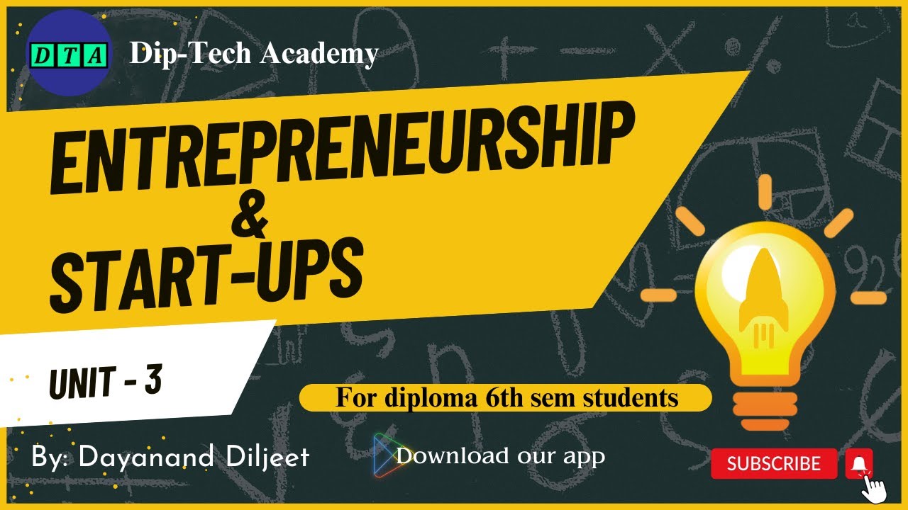 Unit - 3 || Entrepreneurship and Start-ups || - YouTube