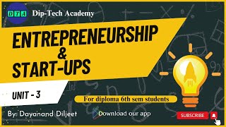 Unit - 3 || Entrepreneurship and Start-ups ||