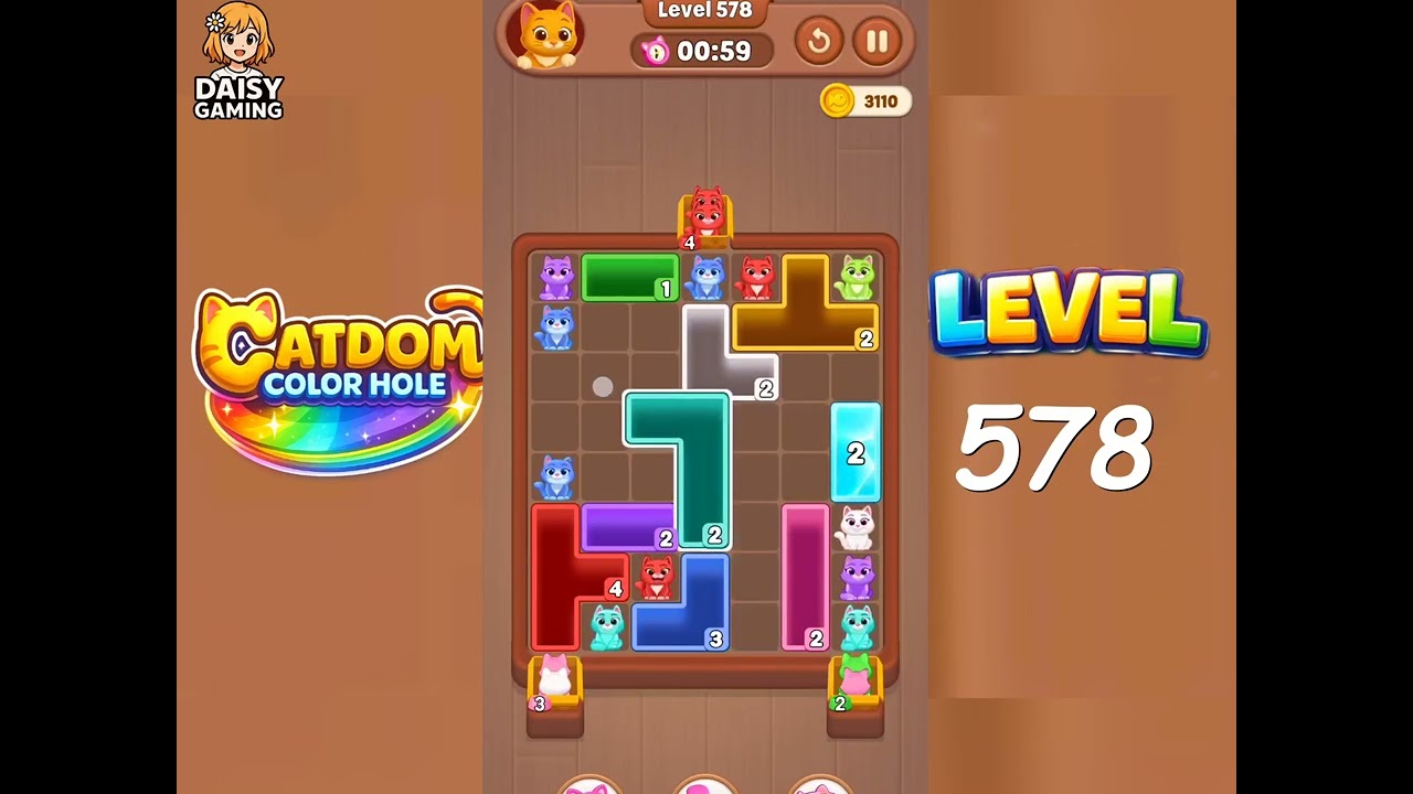 Catdom Color Hole Level 578 Walkthrough - YouTube