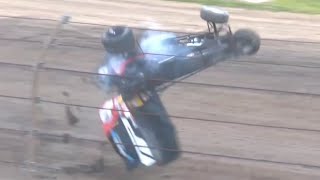 Death defying crash with Zane DeVault in the High Limit B main at Kokomo Speedway 5/13/2024