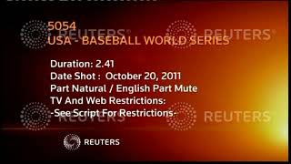 2011 USA: BASEBALL:  Rangers rally late to beat Cardinals and even World Series at one game apiece