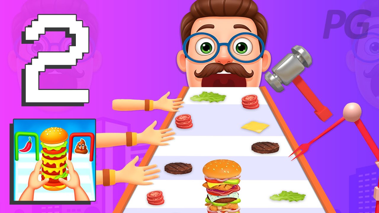 Burger Stack 3D: Cooking Games part 2 - YouTube