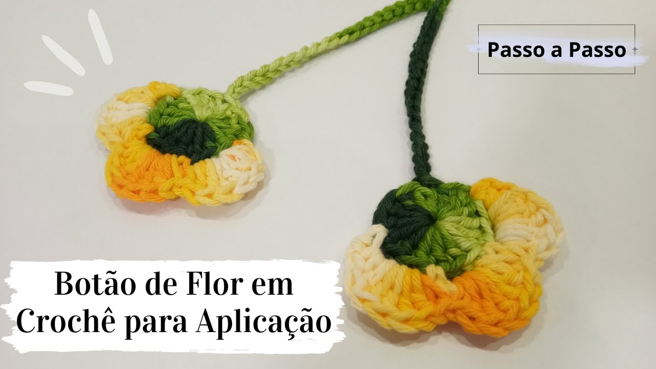 BOTÃO DE FLOR EM CROCHÊ PARA APLICAÇÃO | Passo a Passo | Por Mimos da Jô Tapetes e Trilhos